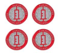 Alipis Insignes en Tissu en Alliage Rouge 4pcs, Broches de Costume Portables et Réutilisables pour Prévention Épidémie, Épingles de Col Originales et Créatives