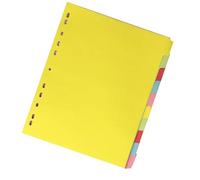 Alipis Intercalaires à Onglets Colorés pour Classement et Séparation de Documents Lot de 12 A4 en Plastique 11 Trous Fiches D'indexation Personnalisables pour Trieur