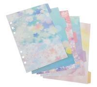 Alipis Intercalaires de Classeur A5 Fleurs Étoilées 5 Feuilles Détachables en Papier Onglets Perforés pour Fournitures de Bureau Diviseurs de Dossiers pour Organisation Scolaire et