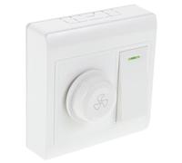 Alipis Interrupteur Intelligent Blanc pour Ventilateur de Plafond Cache-interrupteur en Plastique Contrôle Rotatif Vitesse et Double Commande, pour Chambre ou Bureau