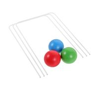 Alipis Jeu de Croquet Garçon Fille Bois avec Balles Robustes et Arceaux Sécurisés Kit Activités Extérieur Familial pour Jardin Cour et Pelouse Favorisant Coordination et Jeu Actif
