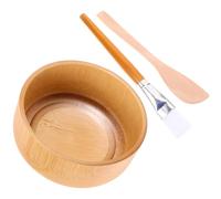 Alipis Kit Bol Masque Visage en Bois 3 Pièces Brosse et Spatule Ensemble DIY Soins Peau Visage à Domicile Résidence