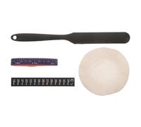 Alipis Kit D’Accessoires pour Bocal de Fermentation Levain - 1 Couvre-Bocal en Tissu Élastique 1 Bande Thermométrique 1 Spatule Noire 1 Bande de Marquage - pour Suivi Précis