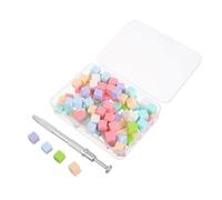 Alipis Kit D’Éponges à Ongles Mini 1 CM 100 Pièces Colorées de Bloc Tofu Stylet Pince Métallique pour Nail Art Dégradé Éponges Douces Réutilisables pour Manucure Professionnelle et