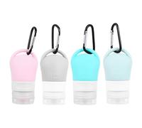 Alipis Kit de 4 Bouteilles de Voyage en Silicone de 38ml, Distributeurs Portables et Étanches pour Gel Bain et Shampooing, pour Camping et Déplacements