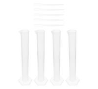 Alipis Kit de Cylindre Gradué en Plastique 100ml avec 5 Goutteurs 3ml, Échelles Claires et Précises, pour Laboratoires et Recherches
