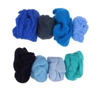 Alipis Kit de Feutrage à L'Aiguille 8 Mèches de Laine Cardée Bleue 10G Chacune pour Loisirs Créatifs Feutrage à L'Aiguille Fait Maison Filage Laine pour Fabrication de Poupées et