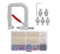 Alipis Kit de Machine à Sertir les Perles à Main Presse à Sertir Perles Rondes Rivets Blancs Outil Manuel pour Bijoux DIY Décoration Chaussures Vêtements et Accessoires Créatifs