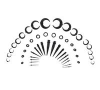 Alipis Kit Extension Oreille Punk Corne de Bœuf Cônes Pointus Accessoires Piercing Confortables et Durables pour Hommes et Femmes