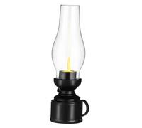 Alipis Lampe à Électrique Lampe à Pluie D'huile Lampe à sans Flamme Lampes à Huile pour L'intérieur Vieilles Lampes à Huile Bougie Plastique PP Black