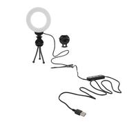 Alipis Lampe Anneau Mini 4 Pouces Trépied et Pince Éclairage LED Ajustable pour Caméra PC et Vidéoconférence Lumière Photographique Portable pour Streaming et Diffusion