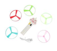 Alipis Lanceur de Disque avec 6 Hélices Volantes pour Chat Rechargeable Interactif Léger en Abs pour Loisirs Intérieurs et Divertissement