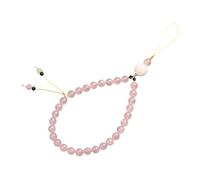 Alipis Lanière de Téléphone Multifonction en Cristal de Quartz Rose Naturel Chaîne de Poignet Antidérapante Décorative Cordon Suspendu Amovible pour Téléphone Portable et Porte-Clés