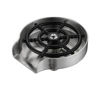 Alipis Lave-tasses Automatique en Acier Inoxydable et Plastique Noir, Nettoyage Multi-angle Facile à Utiliser, Rince-gobelet pour Verre à Vin et Tasse à Café