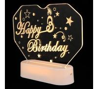 Alipis Lettres Lumineuses en Acrylique Blanc LED Joyeux Anniversaire Résistantes la Déformation et Casse, pour Décorations Anniversaire et Fêtes D'garçon et Filles
