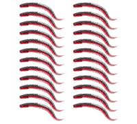 Alipis Leurre Souple Flottant en PVC 30 Pièces, Appâts Artificiels Filetés Couleur Rouge Foncé, Leurres pour Pêche au Bar et Carnassiers, vers Artificiels pour Eau Douce et Mer
