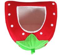 Alipis Lit Pliable pour Chat et Chiot Maison Fraise Créative Rouge | Coton Peluche Mousse, Facile à Déplacer sans Odeur Irritante, pour Repos Animal, Usage Intérieur