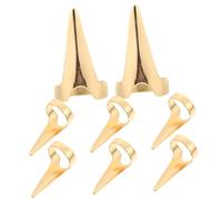 Alipis Lot de 10 Anneaux de Séparation Cheveux Dorés en Alliage de Zinc, Accessoires Salon de Coiffure Portables, Bagues Griffe pour Doigts, Usage Coiffure et Tressage Professionnel