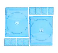 Alipis Lot de 10 Boîtes de Rangement Rectangulaires Semi-Transparentes pour CD et DVD, Plastique Souple Bleu, Étuis Organisateurs Multi-disques Insert Personnalisable, Solution Compacte