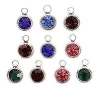 Alipis Lot de 10 Breloques Strass Rondes en Acier Inoxydable Coloré, Bijoutiers Diy, Strass Décoratifs Multicolores, Création Bijoux D’oreilles, Anniversaire et Fêtes, Couleur Aléatoire