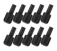 Alipis Lot de 10 Flacons Vides en Verre Noir 15ml pour Vernis à Ongles, Étanches et Rechargeables, pour Retouches en Déplacement