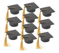 Alipis Lot de 10 Mini-Casquettes De Remise De Diplôme avec Pompons Décoratifs pour Tasses Chapeau De Remise De Diplôme Gobelet Gobelet À Vin Amusant