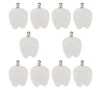 Alipis Lot de 10 Pendentifs en Résine Blanche de Dent Breloques Légères pour Collier Boucles D’Oreilles et Bracelets Accessoires DIY pour Création de Bijoux et Présents Originaux