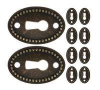 Alipis Lot de 10 Plaques Ovales en Alliage de Zinc 35X23 MM pour Décoration de Commode Vintage Insert Décoratif pour Trou de Serrure de Meubles Anciens Cache-Serrure Polyvalent pour
