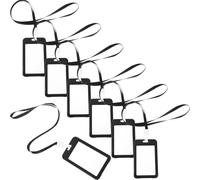Alipis Lot de 10 Porte-Badges D’Identification Double Face Transparents avec Cordon Noir Étui Anti-Rayures en ABS et Polyester Protection Étanche pour Cartes D’Identité Badges Cartes