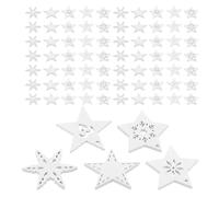Alipis Lot de 100 Étoiles Décoratives en Bois Ajouré Blanc 30 Mm pour Loisirs Créatifs, Décoration Murale et Ornements de Noël, Pièces D’étoiles Artisanales pour Art Mural et