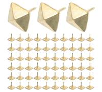 Alipis Lot de 100 Punaises Décoratives Carrées en Métal Doré 12Mm X 17Mm Agrafes pour Tapissier Clous Muraux pour Tableaux et Meubles en Bois Fixation Stable pour Décoration