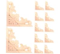 Alipis Lot de 12 Appliques en Bois Sculptées Exquises De 8 X 8 Cm Décalcomanies en Bois Brut pour Décorations