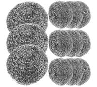 Alipis Lot de 12 Boules de Nettoyage en Fil D'acier Inoxydable Argenté 30g Chacune Brosse à Casseroles et Vaisselle Cuisine et Solide