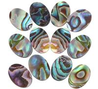Alipis Lot De 12 Cabochons Ovales 10x14mm En Coquillage D'ormeau Pour Création De Bijoux Diy, Décoration Perles Plates Naturelles, Accessoires Artisanaux Pour Boucles D'oreilles Et Colliers