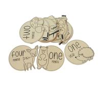 Alipis Lot de 12 Cartes en Bois pour Nouveau-né Décoration Mensuelle pour Bébé Cartes en Bois pour de Bébé