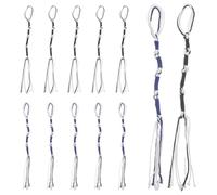 Alipis Lot de 12 Cordons Tzitzit Traditionnels Juifs pour Châle de Prière, Franges Pompons Bleu Blanc et Noir Blanc, Accessoires Talit Polyvalents pour Prière, Couture et