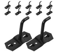 Alipis Lot de 12 crochets pour panneau perforé : crochets en J - Présentoirs pour bijoux, colliers, clés, articles de vente et petits outils - Noir