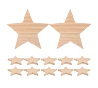 Alipis Lot de 12 Étoiles en Bois Brut 3D à Décorer Forme Pentagramme 85X8X1 CM pour Loisirs Créatifs Décorations de Noël et Bricolage Festif