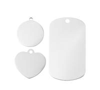 Alipis Lot de 12 Pendentifs à Breloques en Acier Inoxydable 12 Pcs Formes Cœur 33×34 MM Cercle 30 MM Militaire Arrondi 50×28 MM pour Fabrication de Bijoux DIY et Accessoires Créatifs