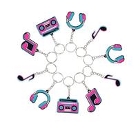 Alipis Lot de 12 set de Porte-Clés PVC Thème Notes de Musique Multicolores 3 Tailles Variées Accessoires Fête Anniversaire Karaoké et Soirée Musicale Garçon et Filles Présents