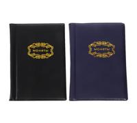 Alipis Lot de 2 Albums de Collection de Pièces en PU et PVC 120 Pochettes Transparentes Format Compact Rangement Organisé pour Collectionneurs pour Voyages et Présentation de