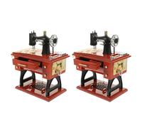 Alipis Lot de 2 boîtes à Musique rétro pour Machine à Coudre, mécanisme d'horlogerie, Ornement de Bureau Vintage pour décoration de Maison, modèle de Maison de poupée Miniature, Jouet