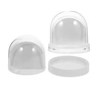 Alipis Lot de 2 Boules à Neige Photo Soi-Même Cadres Photo Transparentes en Plastique Socle Blanc et Transparent Insertion Compatible Formats Vertical et Horizontal Décoration Fête et