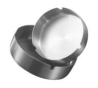 Alipis Lot de 2 Cendriers en Acier Inoxydable Argentés, Portables et Robustes Trois Encoches, pour Maison, Bureau ou Hôtel