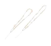 Alipis Lot de 2 Chaînes de Téléphone Portable Blanches Perles, Coquillages et Lettres Décoratives, Bracelet Antidérapant, Accessoire Créatif pour Personnalisation Suspendre, pour Femmes