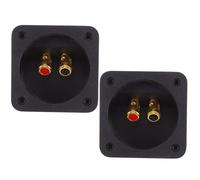 Alipis Lot de 2 Coupelles de Borne de Haut-Parleur 31 Pouces Rondes à Ressort Connecteurs de Câbles pour Enceinte et Caisson de Basses Bornes de Liaison Push-Fit Plaquées Or