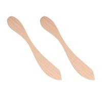Alipis Lot de 2 Couteaux à Beurre en Bois de Hêtre Naturel sans Vernis Multifonction pour Tartiner Beurre Confiture et Couper Ustensiles Cuisine Écologiques et Solide Usage