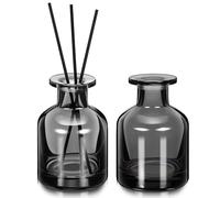 Alipis Lot de 2 Diffuseurs en Verre Cylindriques Rechargeables, Flacons Diffuseur Vides Élégants et Faciles à Nettoyer pour Maison et Voiture