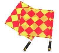 Alipis Lot de 2 Drapeaux D’Arbitre D’Athlétisme Petit Format avec Poignée en Mousse Antidérapante Kit Signalisation pour Football et Volley-Ball Outil Léger et Portable pour Juges de