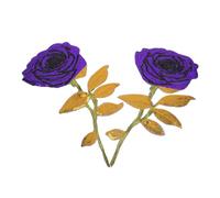Alipis Lot de 2 Écussons Thermocollants Brodés Rose Violette à Paillettes, Patchs Autocollants pour Vêtements, Décoration Textile pour Diy, Accessoires Couture Féminins